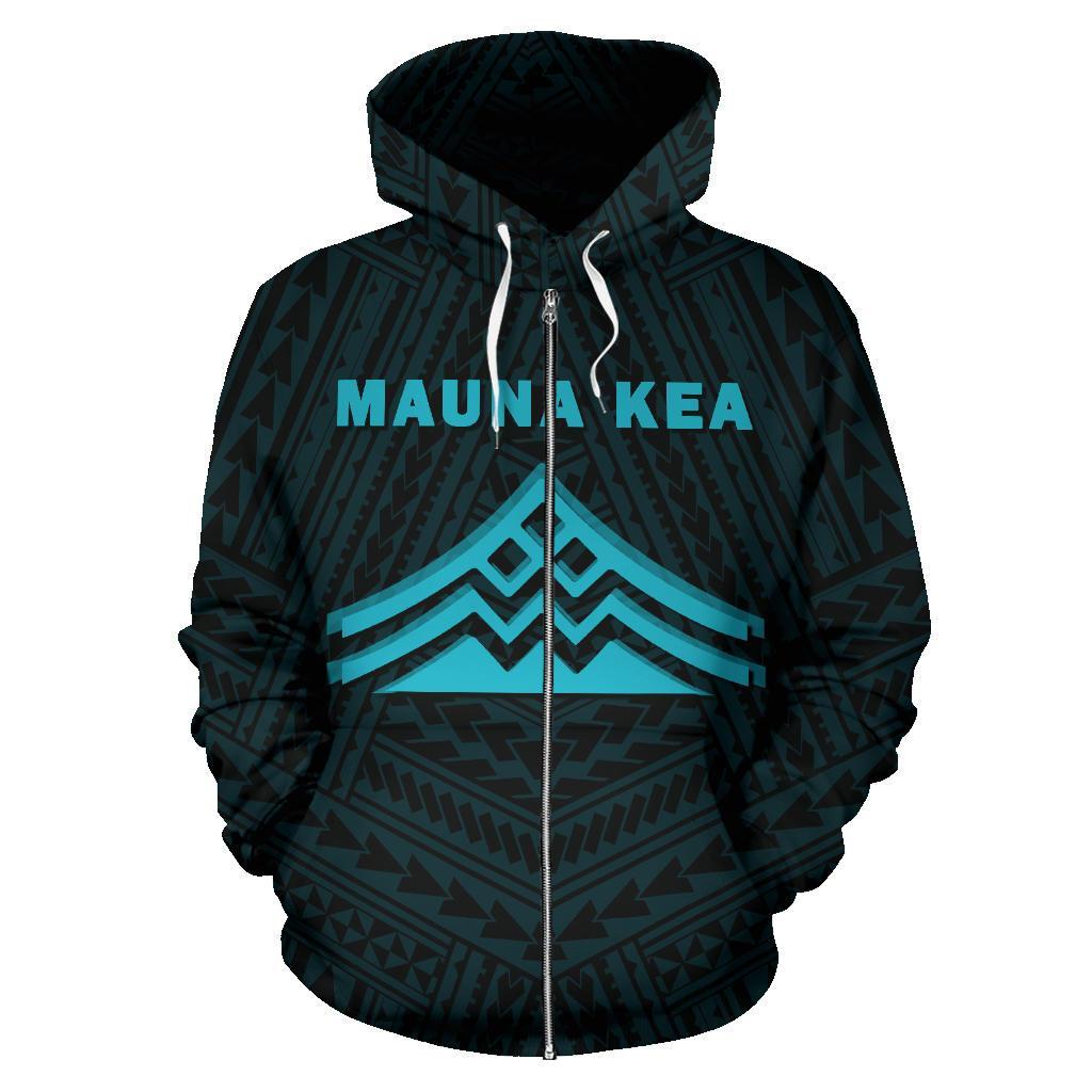 Hawaii Mauna Kea Polynesian Zip up Hoodie Blue - Polynesian Pride