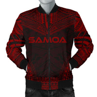 Samoa Polynesian Chief Men's Bomber Jacket - Red Version Red - Polynesian Pride
