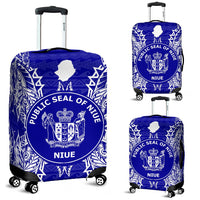 Niue Polynesian Luggage Covers Map Blue Blue - Polynesian Pride