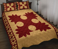 Hawaiian Quilt Pattern Palm Tree Normal Quilt Bed Set - Polynesian Pride