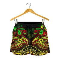 Pohnpei Women's Shorts - Reggae Shark Polynesian Tattoo - Polynesian Pride
