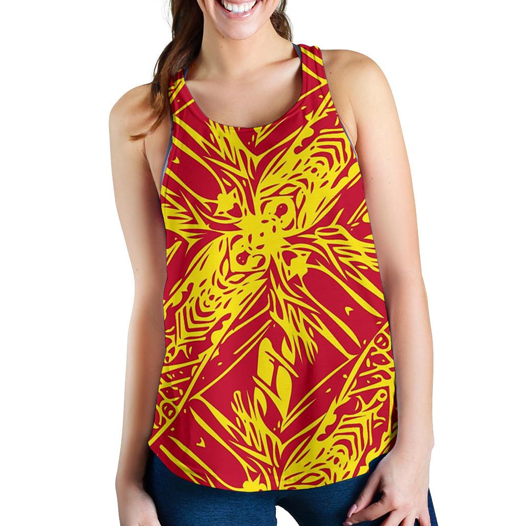 Polynesian Women Racerback Tank Top 5 Red-Gold - Polynesian Pride