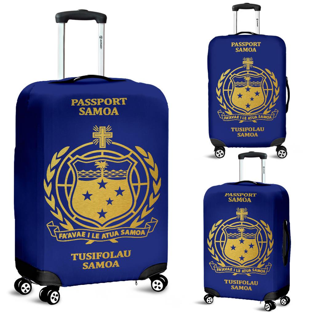 Samoa Passport Luggage Cover Blue - Polynesian Pride