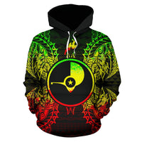 Yap Polynesian ll Over Hoodie Map Reggae - Polynesian Pride