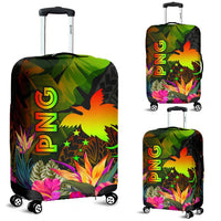 Papua New Guinea Polynesian Luggage Covers - Hibiscus and Banana Leaves - Polynesian Pride
