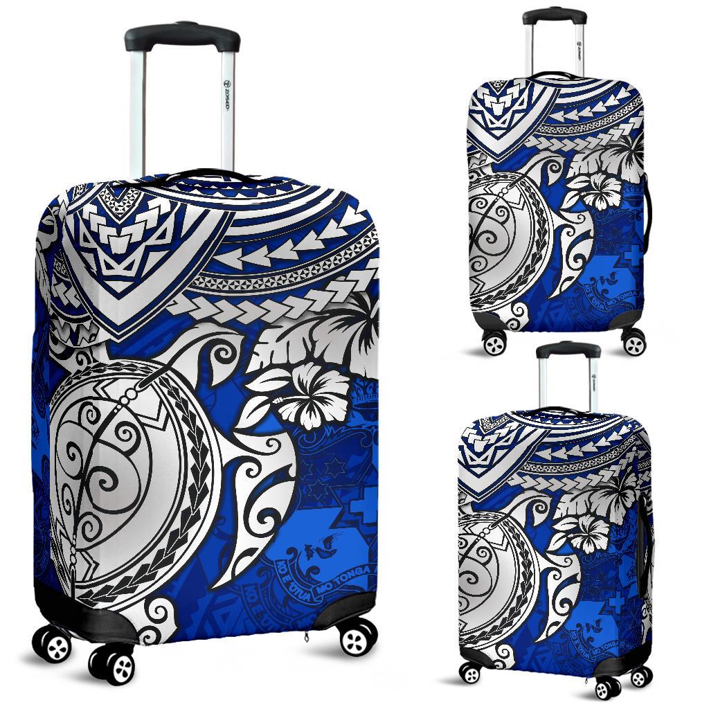 Tonga Polynesian Luggage Cover - Blue Turtle - Polynesian Pride