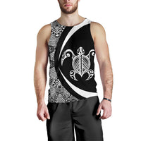 Hawaii Turtle White Polynesian Men's Tank Top - Circle Style - Polynesian Pride
