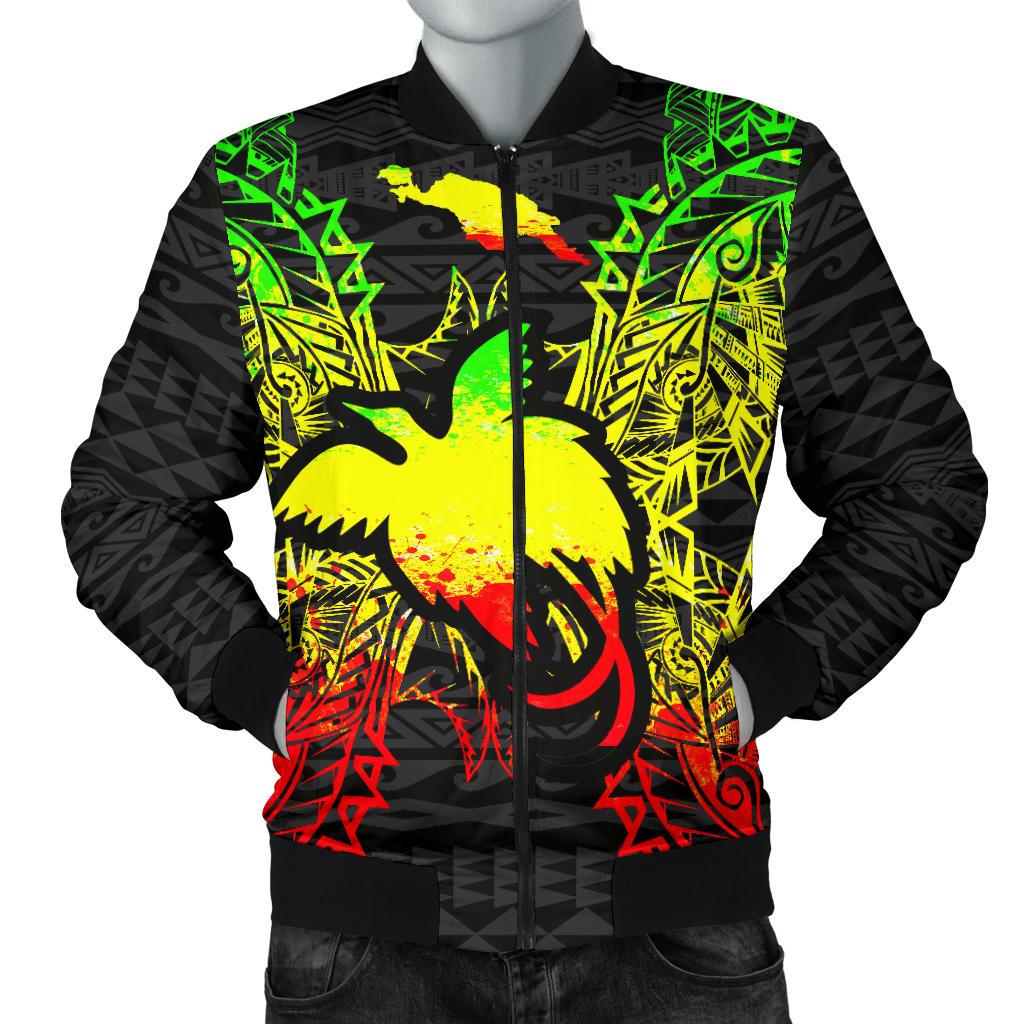 Papua New Guinea Polynesian Men's Bomber Jacket Map Reggae Reggae - Polynesian Pride