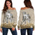 Maori Manaia The Blue Sea Women's Off Shoulder Sweater, Golden Golden - Polynesian Pride