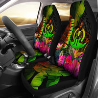 Vanuatu Polynesian Car Seat Covers - Hibiscus and Banana Leaves Universal Fit Reggae - Polynesian Pride