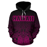 Hawaii Kanaka Polynesian Hoodie Pink Neon Style - Polynesian Pride