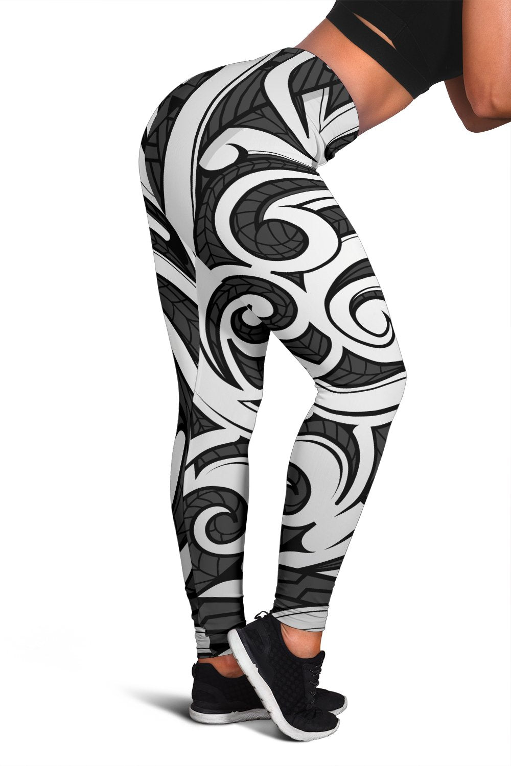 Polynesian Maori Ethnic Ornament Gray Hawaii Women's Leggings AH Grey - Polynesian Pride