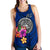 American Samoa Polynesian Women's Racerback Tank - Floral With Seal Blue - Polynesian Pride