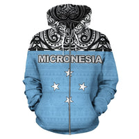 Federated States of Micronesia All Over Zip up Hoodie Polynesian Hoodie Style - Polynesian Pride