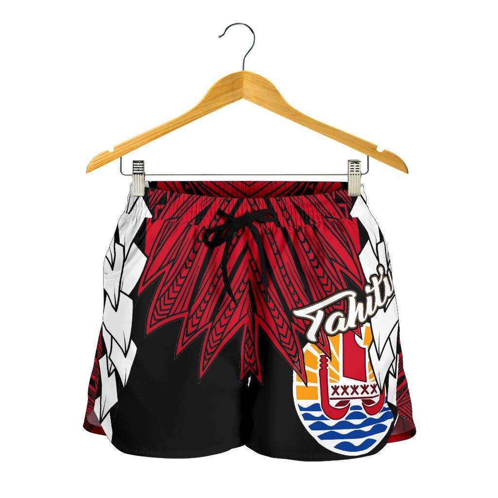 Tahiti Polynesian Women's Shorts - Tribal Wave Tattoo Flag Style - Polynesian Pride