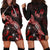 Tonga Polynesian Hoodie Dress - Turtle With Blooming Hibiscus Red Red - Polynesian Pride