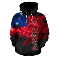 Samoa Polynesian Zip up Hoodie Smoking Style - Polynesian Pride