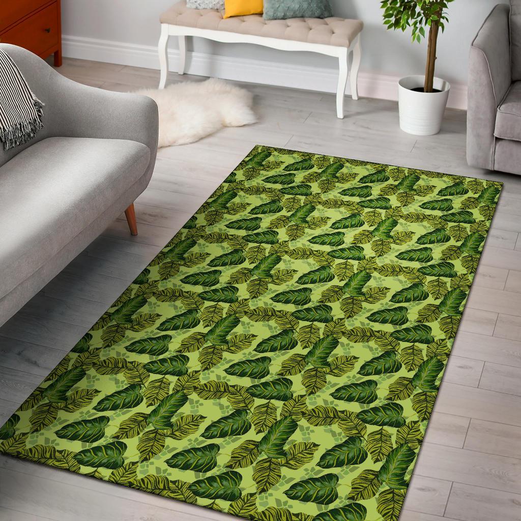 Tropical Green Rug White - Polynesian Pride