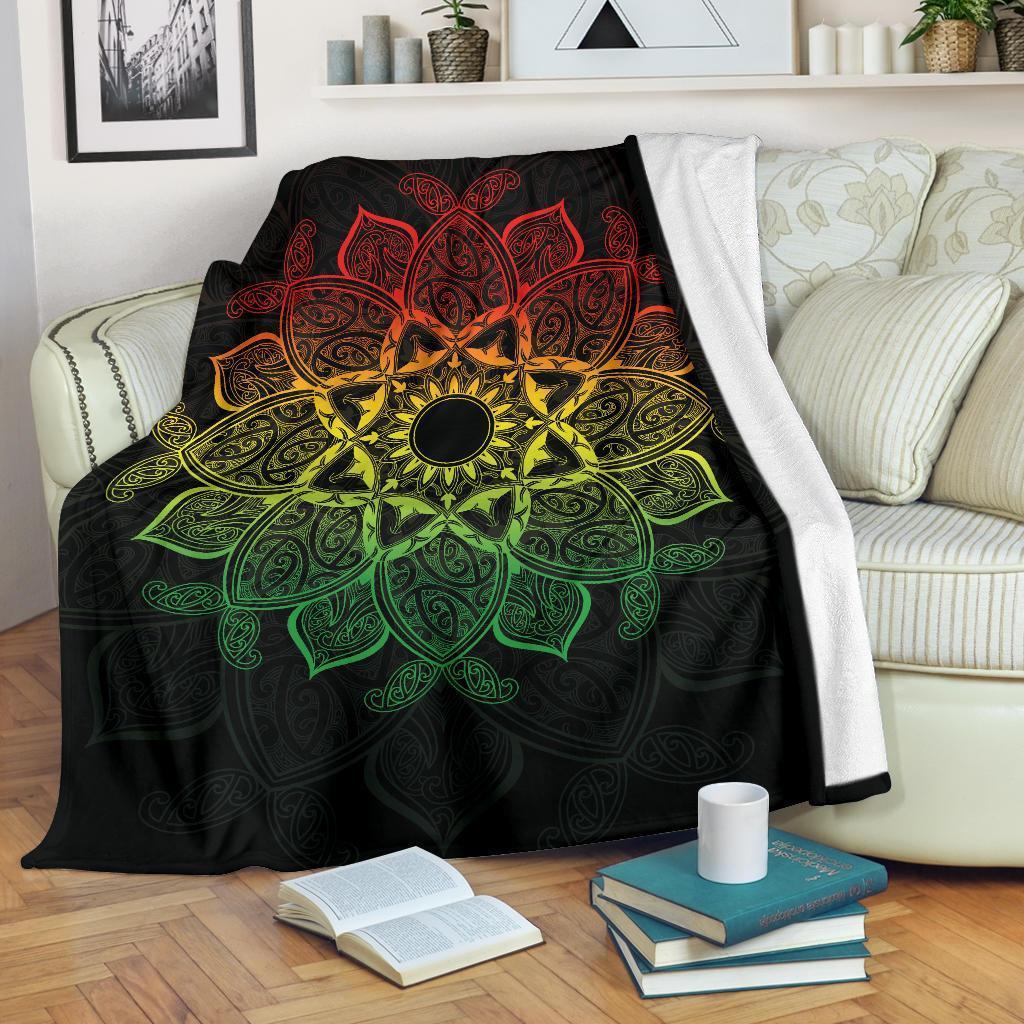 Maori Mandala Blanket, Rasta - Polynesian Pride