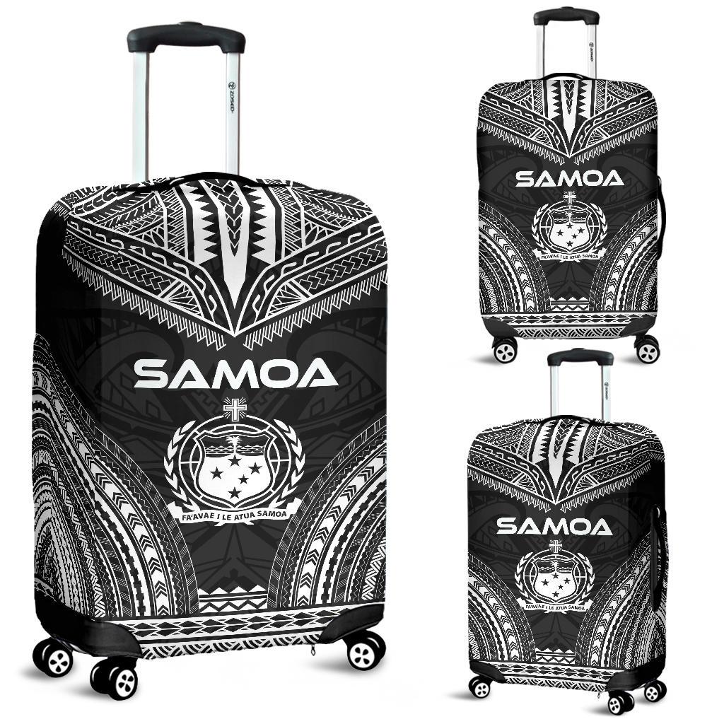 Samoa Polynesian Chief Luggage Cover - Black Version Black - Polynesian Pride