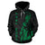 Polynesian Kakau Warrior Helmet Hawaii Custom Hoodie Green - Polynesian Pride