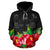 Fiji Polynesian Hoodie Black Hibiscus - Polynesian Pride