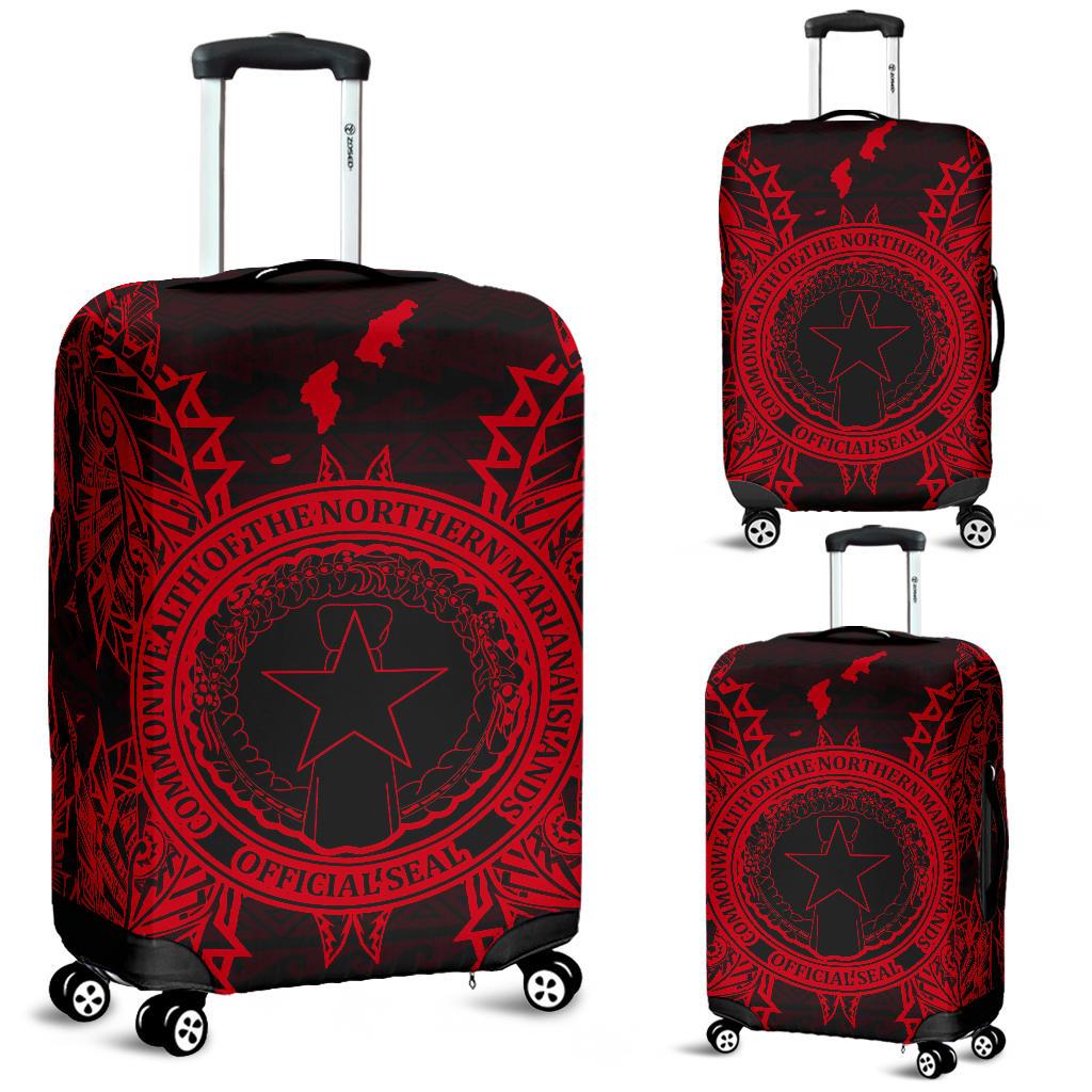 Northern Mariana Islands Polynesian Luggage Covers Map Red Red - Polynesian Pride