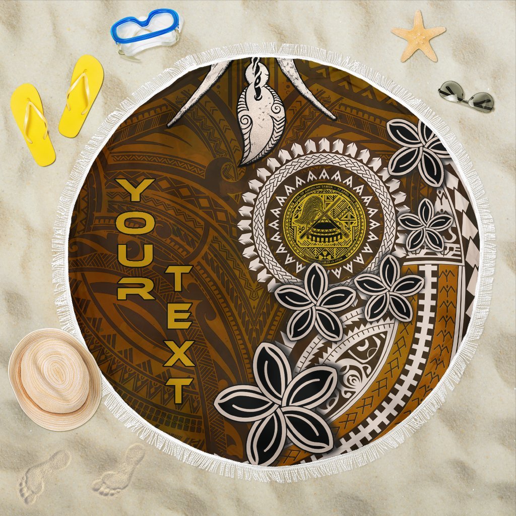 American Samoa Custom Personalised Beach Blanket - Polynesian Boar Tusk - Polynesian Pride