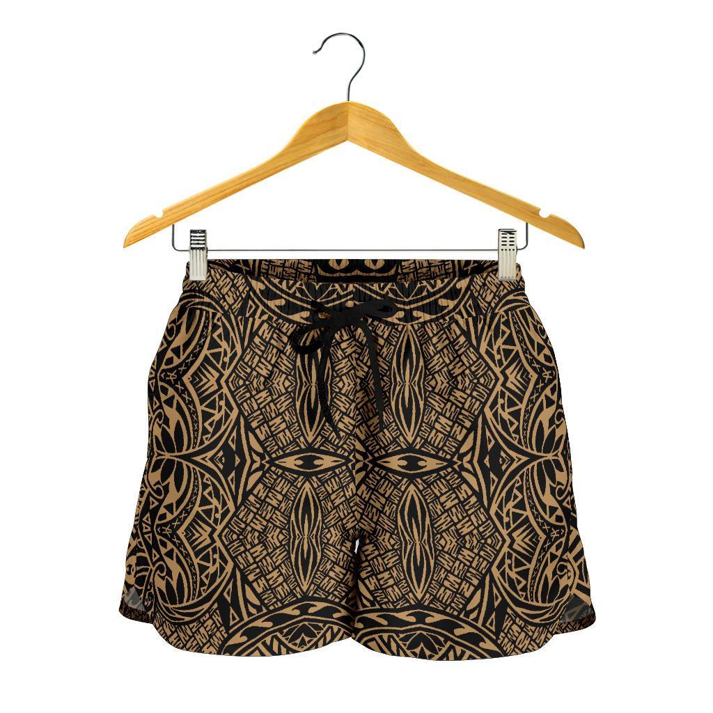 Polynesian Lauhala Mix Gold Women's Short - Polynesian Pride