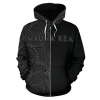 Hawaii Mauna Kea Polynesian Zip up Hoodie The Half Grey - Polynesian Pride