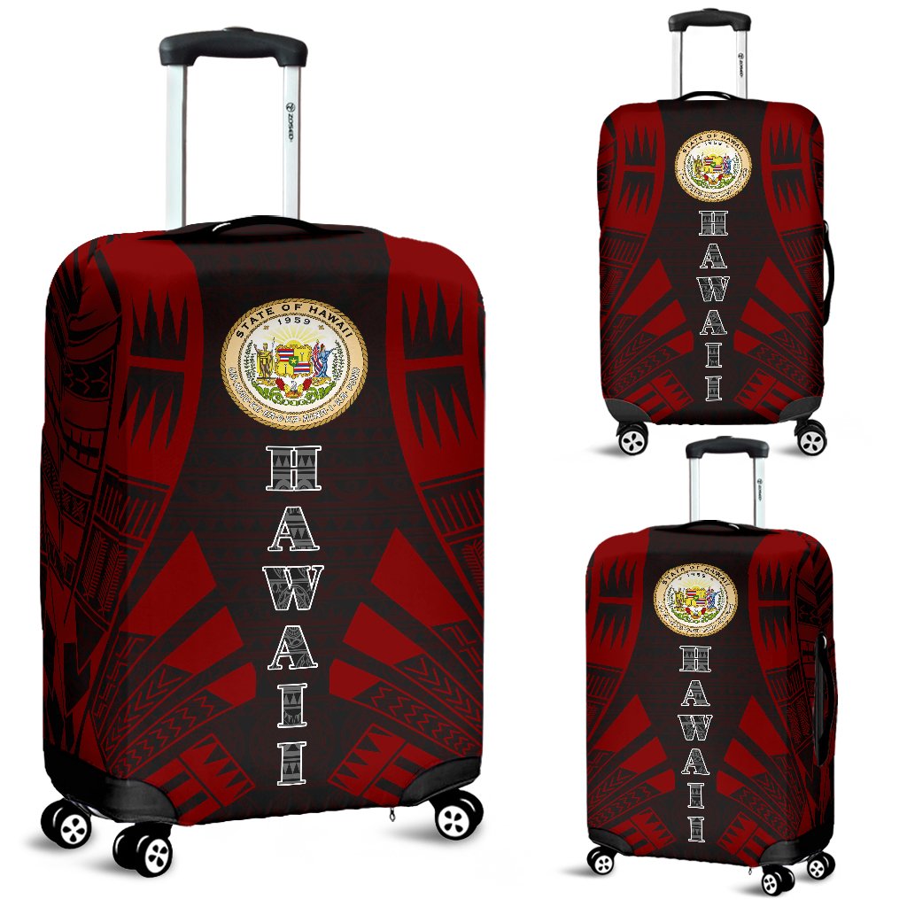 Hawaii Luggage Cover - Polynesian Tattoo Red Red - Polynesian Pride