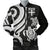 Fiji Polynesian Men Bomber Jacket - White Tentacle Turtle White - Polynesian Pride