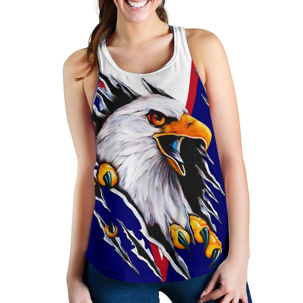 American Samoa Women's Racerback Tank - Eagle Blue Blue - Polynesian Pride