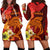 Samoa Hoodie Dress - Tribal Tuna Fish Orange - Polynesian Pride