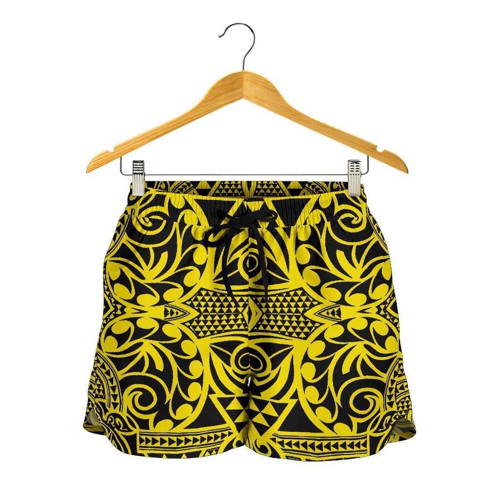 Polynesian Kakau Turtle Yellow Women's Short - Polynesian Pride