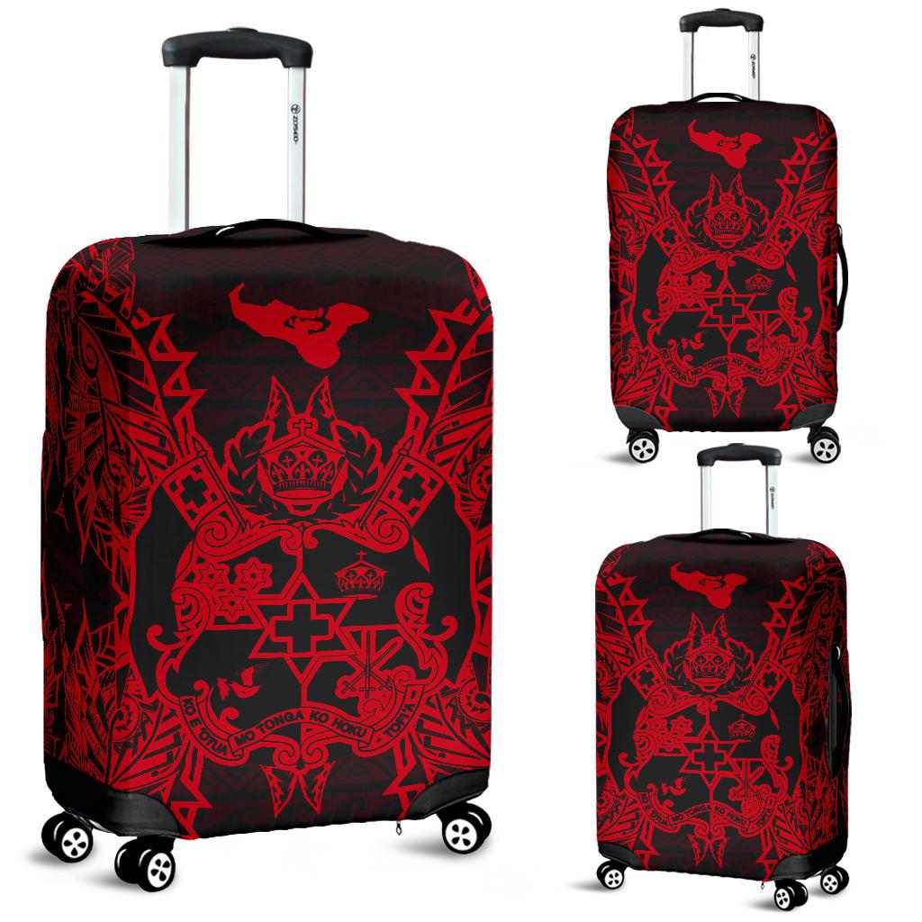 Tonga Polynesian Luggage Covers Map Red Red - Polynesian Pride