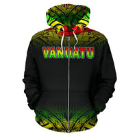 Vanuatu Polynesian Zip up Hoodie Reggae Fog - Polynesian Pride