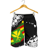 Polynesian Kanaka Flag Men's Shorts - Nora Style - White - Polynesian Pride