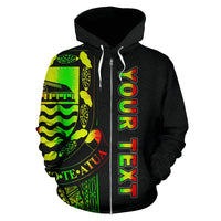 Tuvalu Polynesian Custom Zip up Hoodie Line Reggae - Polynesian Pride