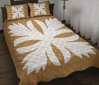 Hawaiian Royal Pattern Quilt Bed Set - Gold - C3 Style Gold - Polynesian Pride