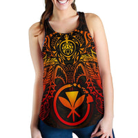 Polynesian Hawaii Women's Racerback Tank - Red Turtle Manta Ray - Polynesian Pride