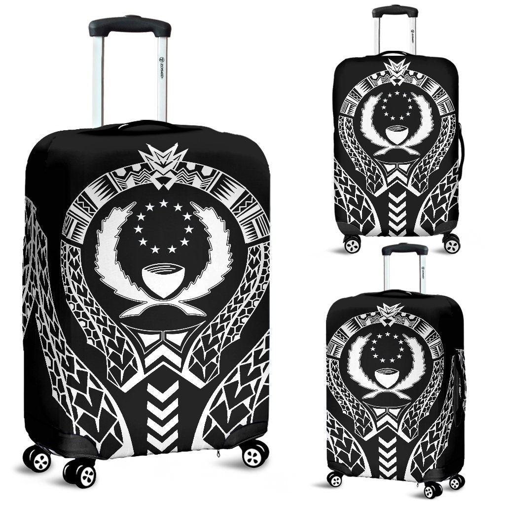 Pohnpei Luggage Cover - Micronesian Tribal Black - Polynesian Pride