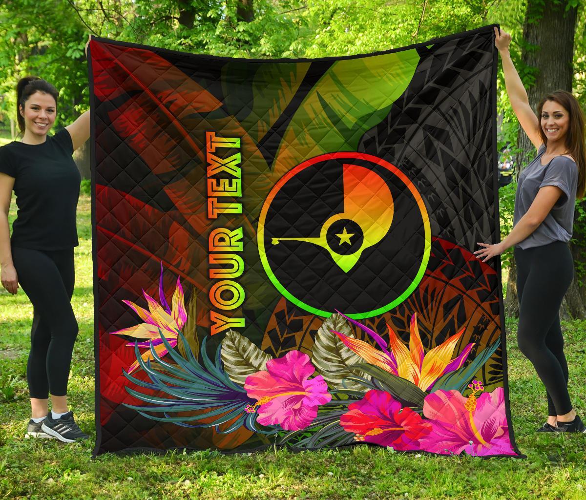 YAP Polynesian Personalised Premium Quilt- Hibiscus and Banana Leaves - Polynesian Pride