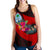 Guam Women's Racerback Tank - Polynesian Hook And Hibiscus (Red) - Polynesian Pride