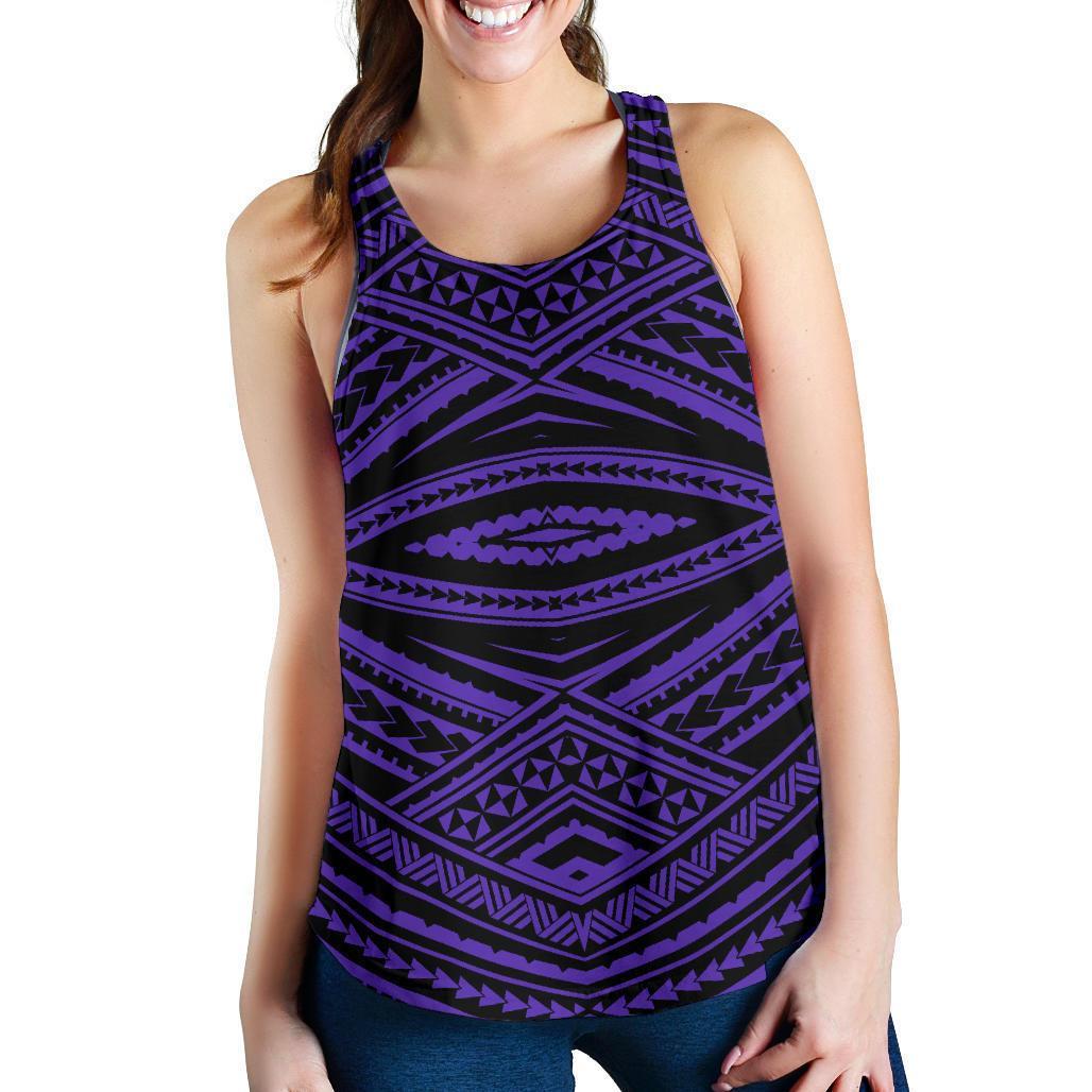 Polynesian Tatau Violet Women's Racerback Tank Top Purple - Polynesian Pride