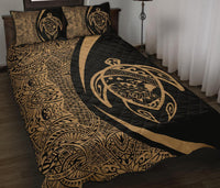 Hawaii Turtle Map Polynesian Quilt Bed Set - Gold - Circle Style - Polynesian Pride