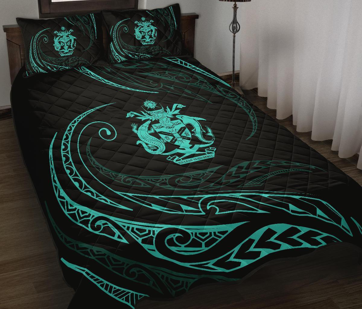 Solomon Quilt Bed Set - Turquoise - Frida Style - Polynesian Pride