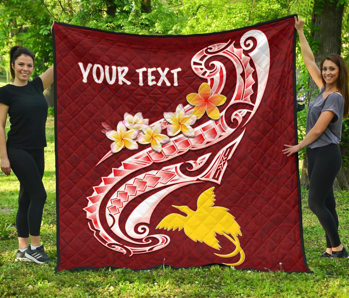 Papua New Guinea Custom Personalised Premium Quilt - PNG Seal Polynesian Patterns Plumeria - Polynesian Pride