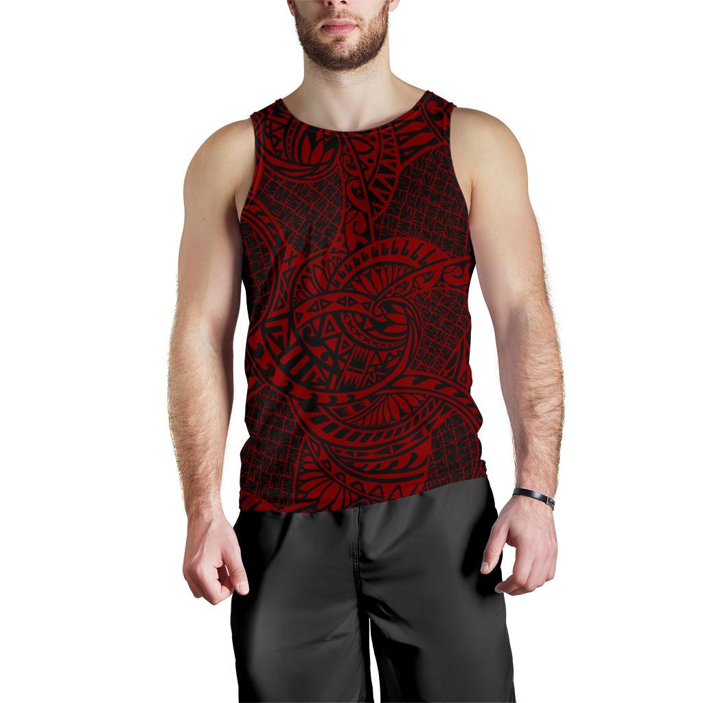 Polynesian Men Tank Top 28 Black-Red - Polynesian Pride