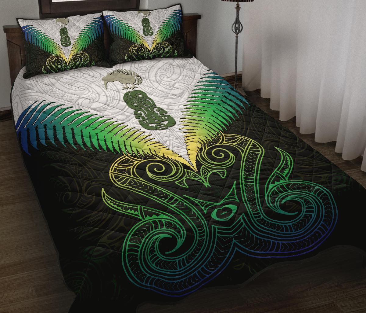 Maori Manaia New Zealand Quilt Bed Set Rasta Rasta - Polynesian Pride